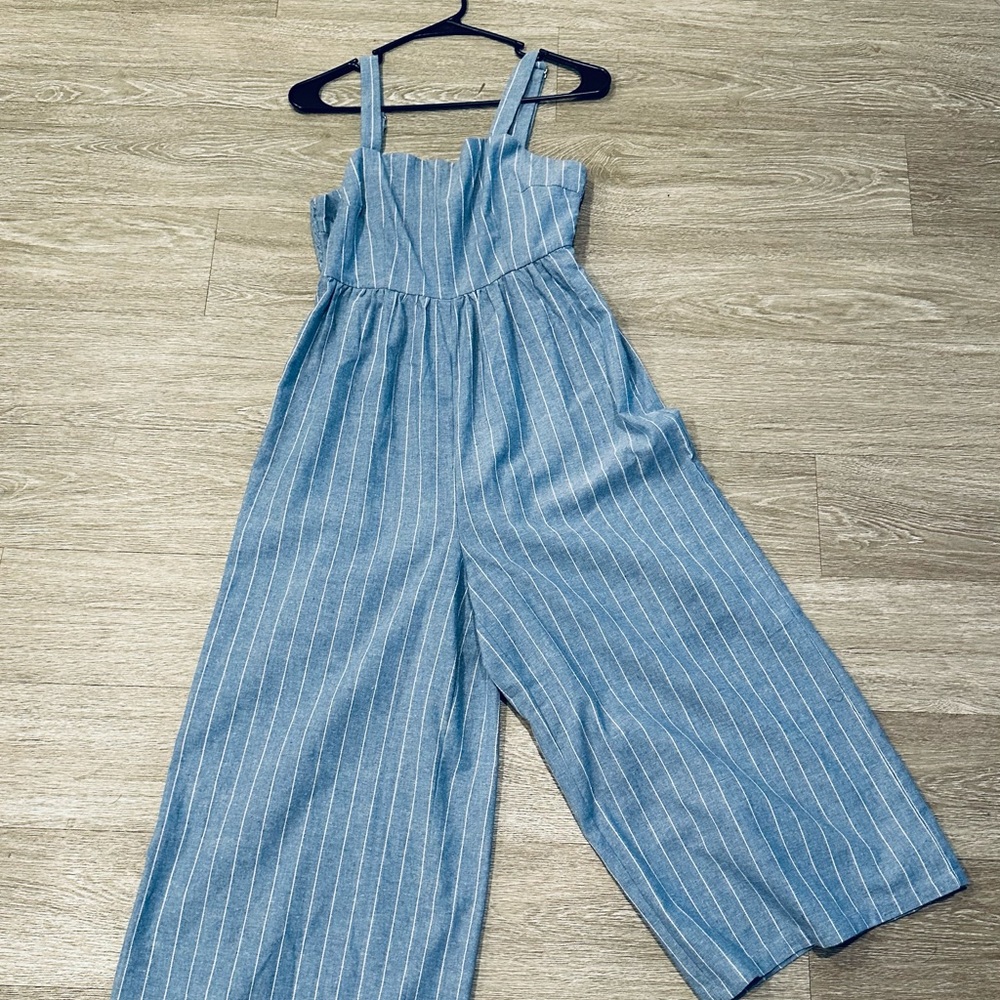 Blue Striped Jumpsuit